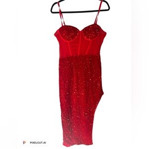 Red sparkly dress